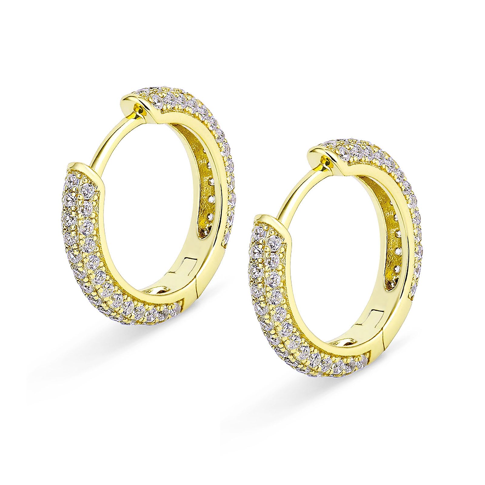 

Hoop 15mm 925 CZ For Both 14k Gold Round Zirconia Birthday Present CZ KRKC&CO Earrings, Eternity, Men s Earrings, Women s, Silver, Diamond,