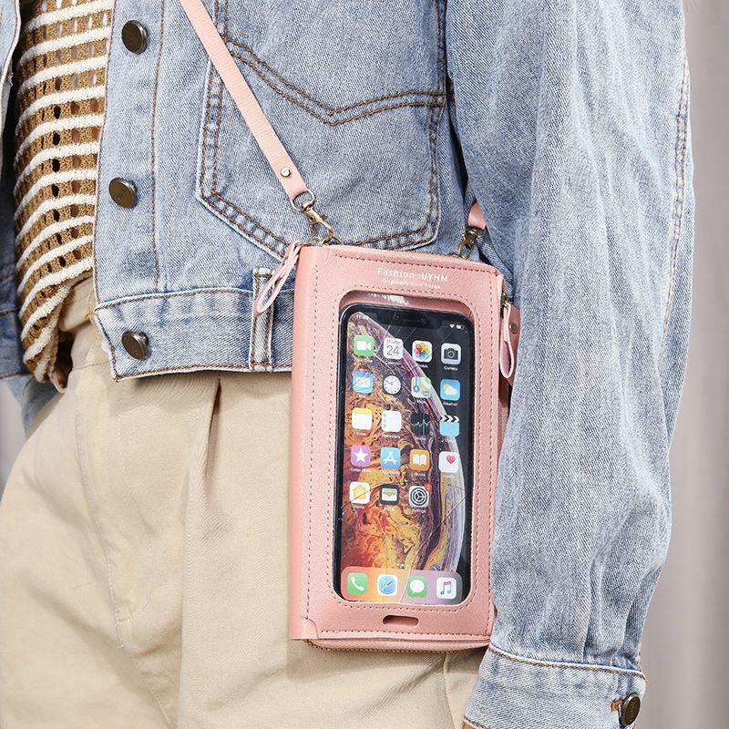 Korean Style Women's Touchscreen Crossbody Phone Bag – Large Capacity, Mini Version