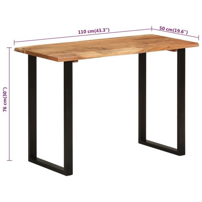 VidaXL Table à dîner 110x50x76 cm Bois d'acacia solide 350289