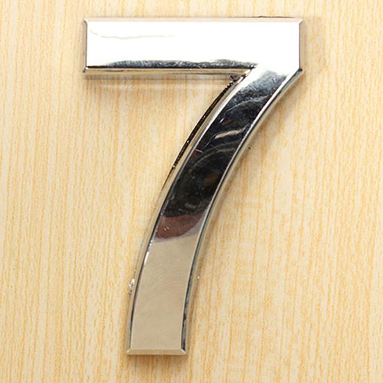 Digit Polished Number Sticker Plated Plate Pattern Nickel Sign Number Decal for Hotel