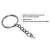 10pcs DIY Key Ring with Chain Portable Metal Key Chain Eye Screw Jewelry Pendant AccessoryGun Black 30mm