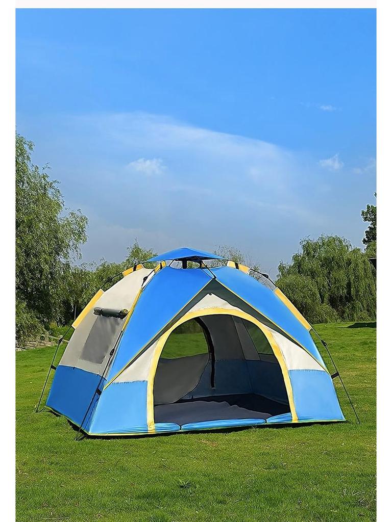 Schnell aufzubauendes Outdoor-Campingzelt für 2-4 Personen, Sonnenschutz, Einfacher Aufbau