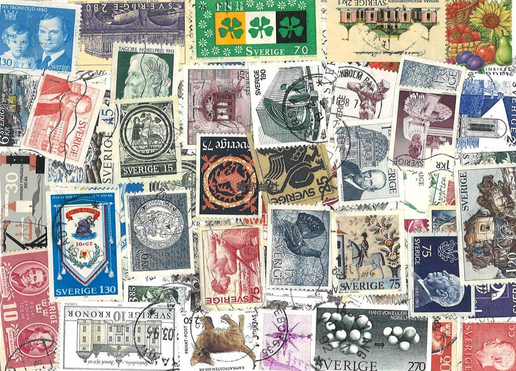 Swedish Stamps 100 Different Sweden Post Stamps Real Stamped Nordic Collectible Postage Stamps Collecting Scrapbook Material