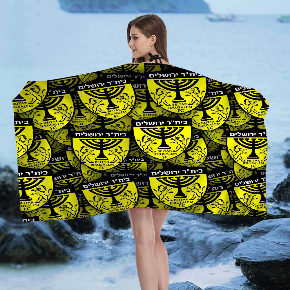 B-Beitar J-Jerusalem F-FC Beach Towel Cartoon Cute Summer Kids Large Bath Towel Microfiber Absorbent for Swimming Travel