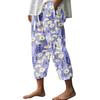 Women's Wide Leg Pants High Waist Casual Print Lace-up Elastic Waist Loose Casual Pants Cropped Pants