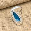 Bijoux en Topaze Bleue Pierre Naturelle Bague Faite à la Main Argent Sterling Massif 925 Pour Cadeau de Mariage