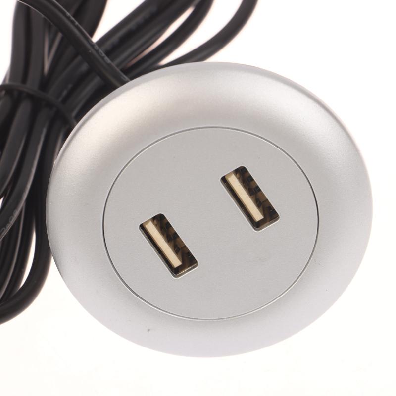Embedded Desktop 2 Port Usb2.0 To Usb Charge Connector 5V 2A Extension Cord Mobile Tea Table Sofa Concealed Fast Charging Cable