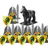 MOC Medieval Lion King Castle Knight Building Blocks Figure Accessories War Horse Cavalry Warrior Crusaders Toy Gift Bricks N029