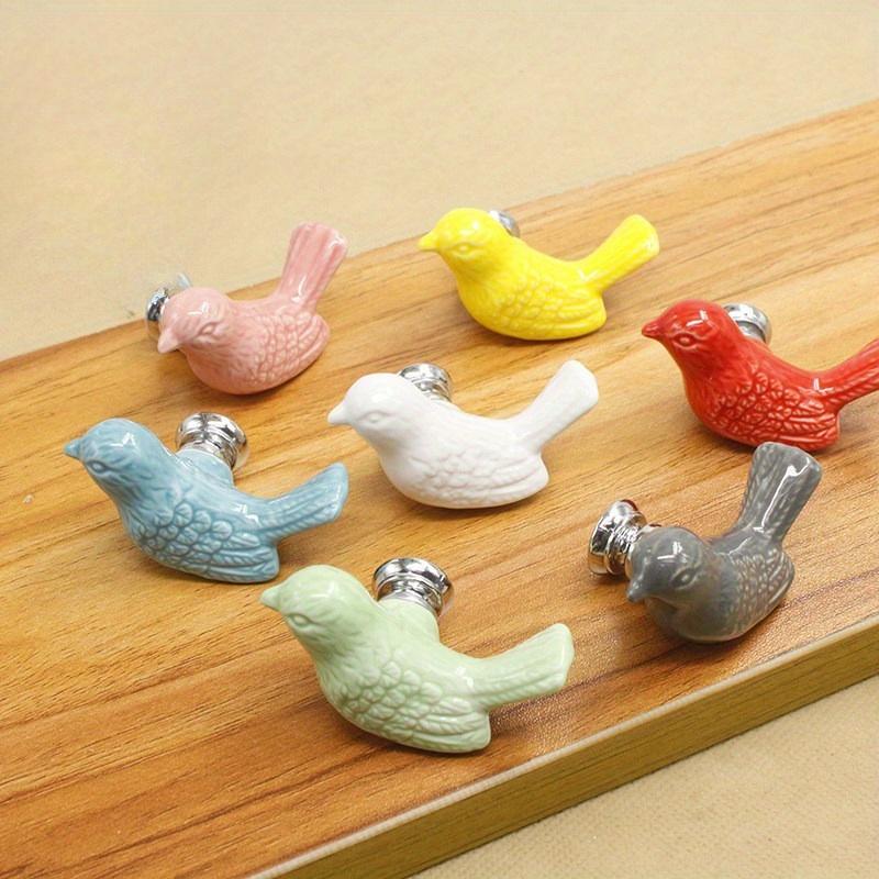 1 Pièce Poignées en Céramique Forme d'Oiseau Mignon pour Meubles Couleurs Variées Boutons de Meuble Décoration de Maison Poignée pour Chambre d'Enfant Boutons pour Enfants