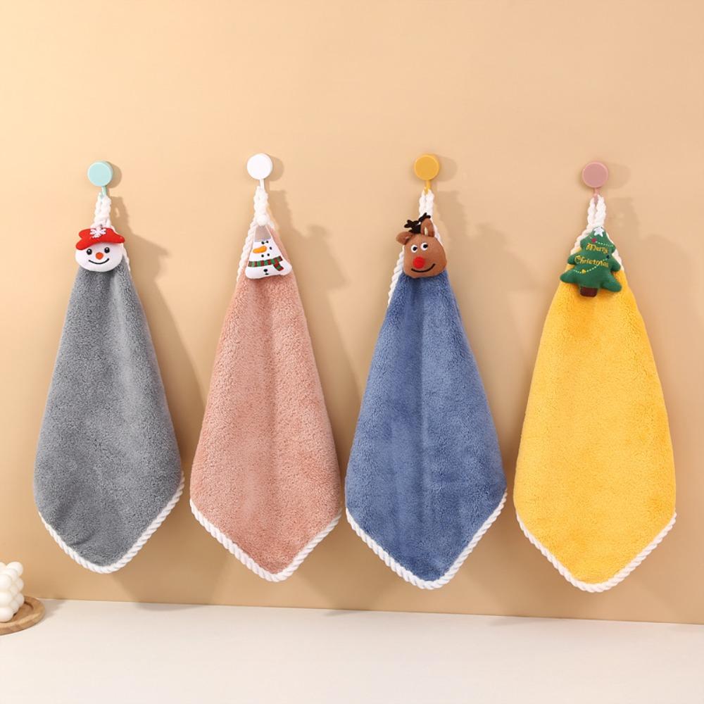 30*30cm New Cartoon Christmas Hand Towel Christmas Style Kids Hand Towel Kitchen Bathroom Hand Towel Towel Gifts