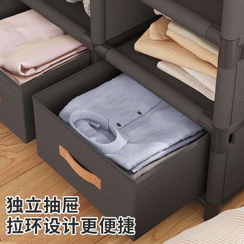 Wardrobe, home bedroom, rental house, simple cloth wardrobe, durable, dustproof storage, wardrobe organizer, shelf