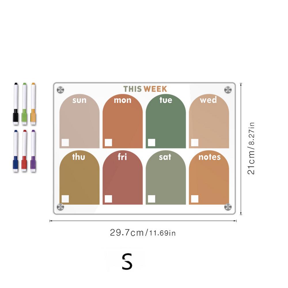 Acrylic Magnetic Memo Board For Fridge Clear Dry Erase Board For Fridge With Weekly Meal Planner For Refrigerator