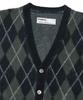 Nomanual Argyle Hairy Cardigan - Khaki
