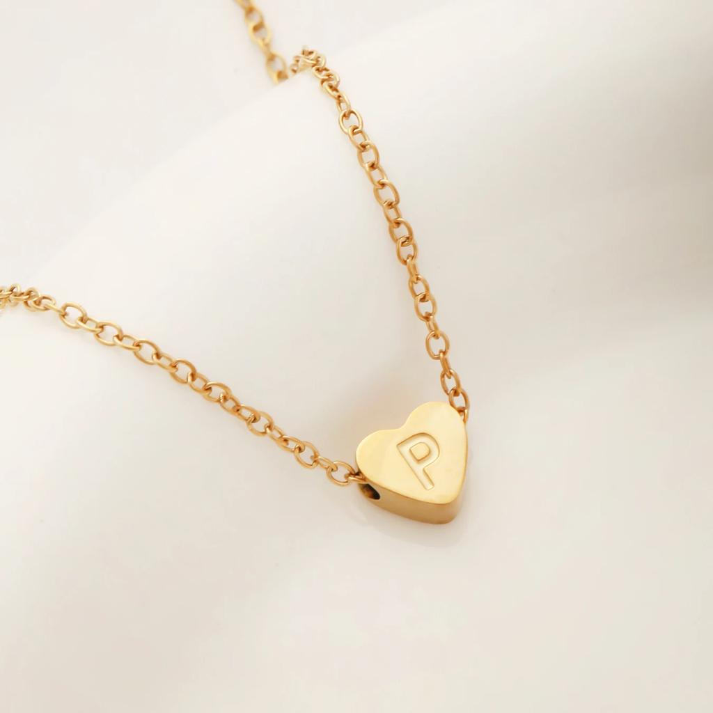 1 PZ Cavigliera a Catena Link in Acciaio Inossidabile Colore Oro Gioielli da Donna Cavigliera con Lettera Iniziale A-Z Cuore per Accessori da Donna
