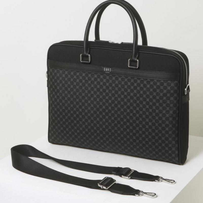 Daks Nylon Briefcase  Fits 15 Inch Laptop  Black Dd Pattern Dbba5f591bk