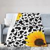 Sunflower-colored cow milk Printed Blanket for Sofa Bed Travel Camping Living Room Office Conditioning Blanket