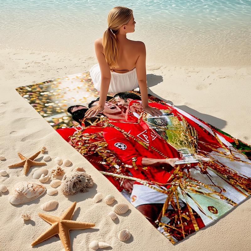 Cristiano Ronaldo Legendary Football Trophy Collection Beach Towel Beach Portable For Travel Seaside Swim Quickdrying Swim Towel Printing Beach Comfor