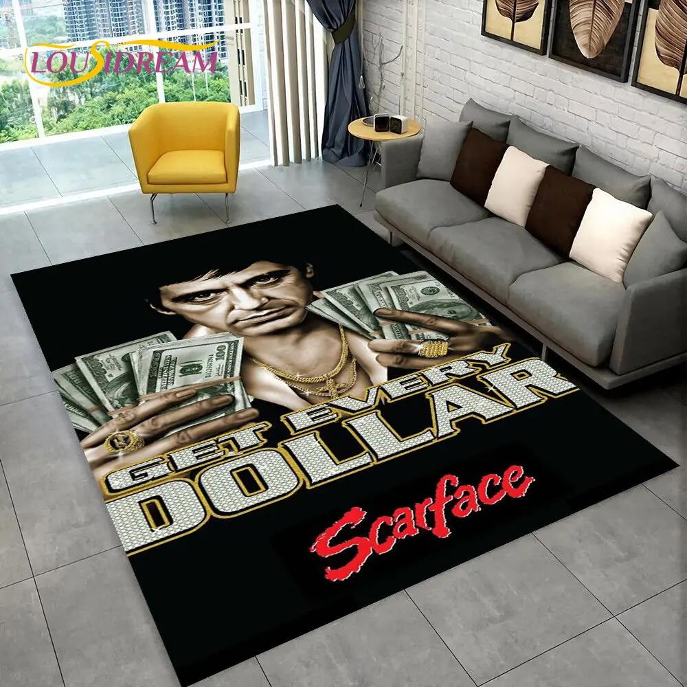 Movie Scarface Tony 3D Printing Area Rug Large,Carpet Rug for Living Room Bedroom Sofa Doormat Decor,Kid Play Non-slip Floor Mat