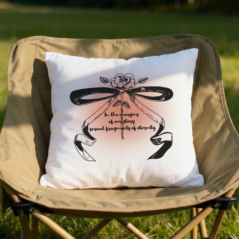 Korean Trendy Bow Cushion Cover Soft Reversible  Durable Pillow Cover  MultiScene Use for Home  Car Daily Comfort