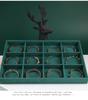 Velvet Dark Green Jewelry Display Tray for Rings, Necklaces, and Earrings
