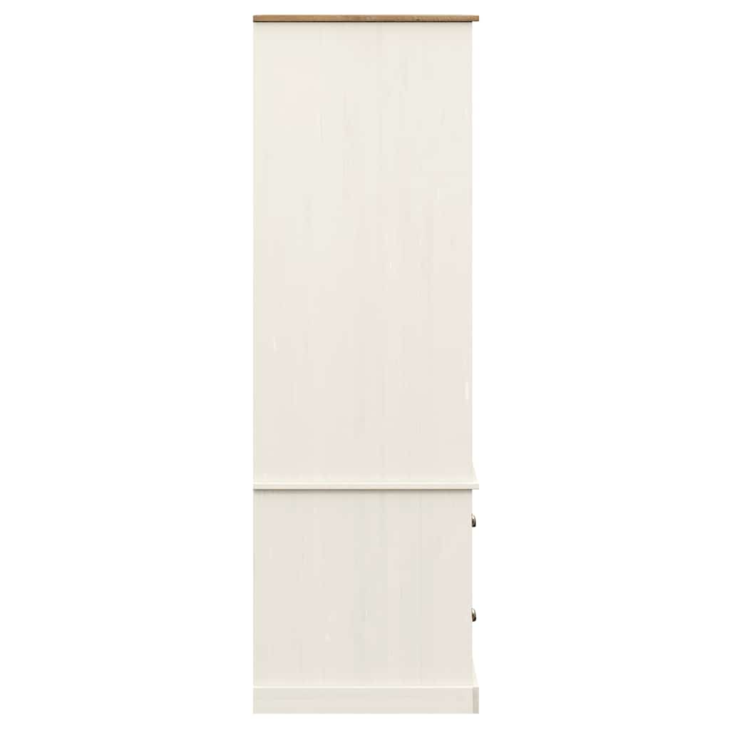 Vidaxl Vigo Wardrobe, White, 90X55X170 Cm, Solid Pine Wood