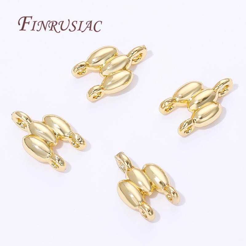 18K Gold Plated 2-row Connectors For Jewelry Making,Brass Connectors For Bracelets Accessories,DIY Necklaces Findings