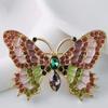 Trendy Multicolour Alloy Butterfly Brooches For Women Metal Crystal Insect Brooch Party Birthday Winter Zircon