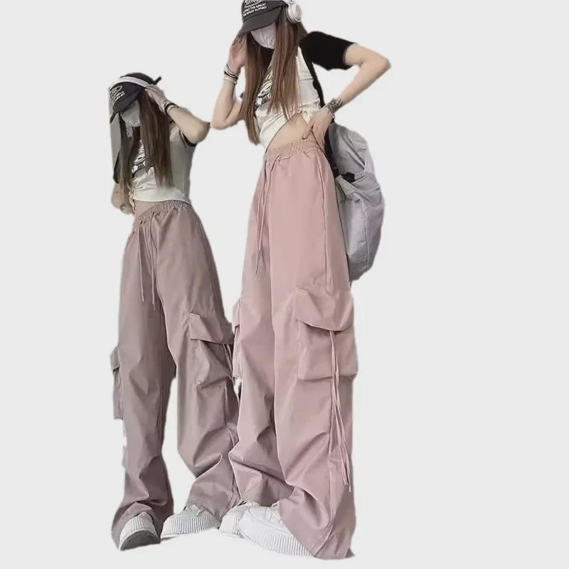 2024 High Street Hong Kong Style Retro Men's Wide Leg Solid Color Casual Pants