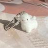 Fluffy Cute Pink Pig Keychains Sheep Capybara Otter Resin Mini 3D Animal Key Ring Holder Bag Charms Car Pendants Gift