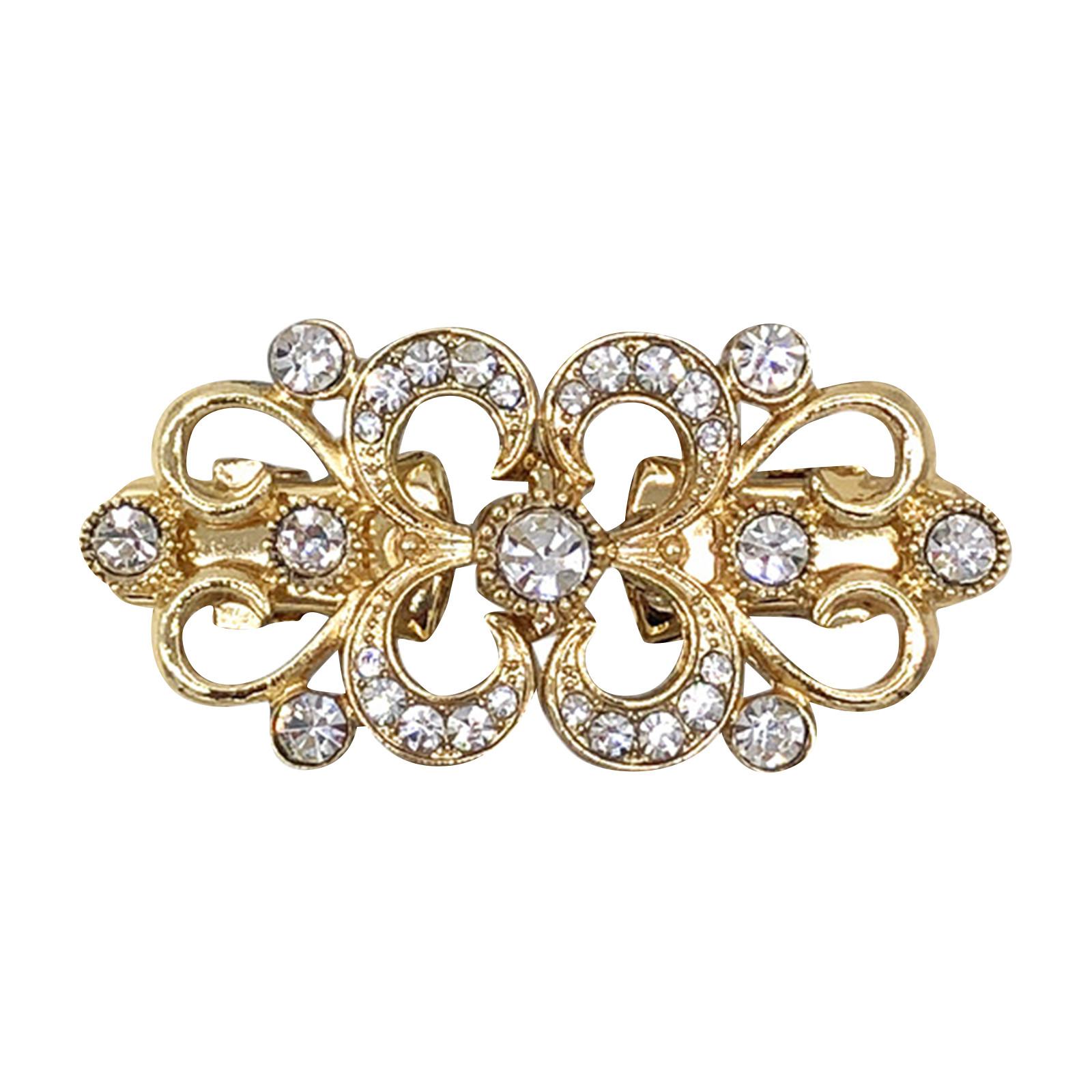 

Новый зажим для свитера со стразами, пряжка для накидки из сплава, зажим для воротника, зажим для шарфа, европейский и американский зажим для талии, фиксированная брошь One Size золотой