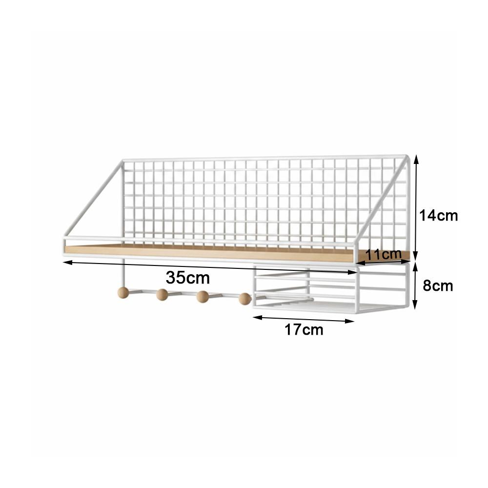 Metal Wood Wall Shelf Open Grid Multi-Layer Floating Wall Shelves Minimalist Style Display Storage Rack Living Room