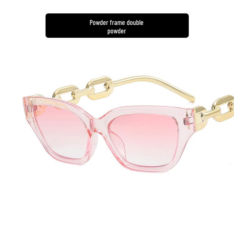 

Chain Leg Cat Eye Sunglasses - 2022 Trend, Women s Fashion, Small Frame, European & American Hip Hop Style. As shown in image