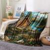 Village Print Flannel Blanket, High Quality Comfortable for All Seasons, Home Decor, Warmth and Comfort, Perfect for Christmas Gifts