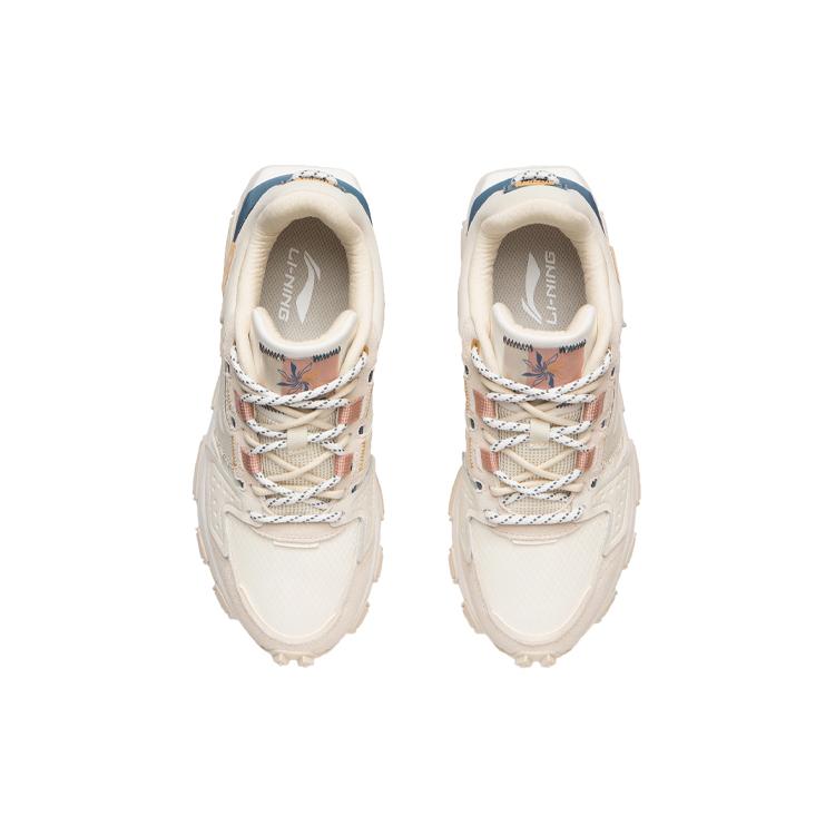 New LiNing Cloud Sword Cloud Sword Cushioning Rebound Low Top Running Shoes Women's Light Antique Yellow Green AGCR328-3