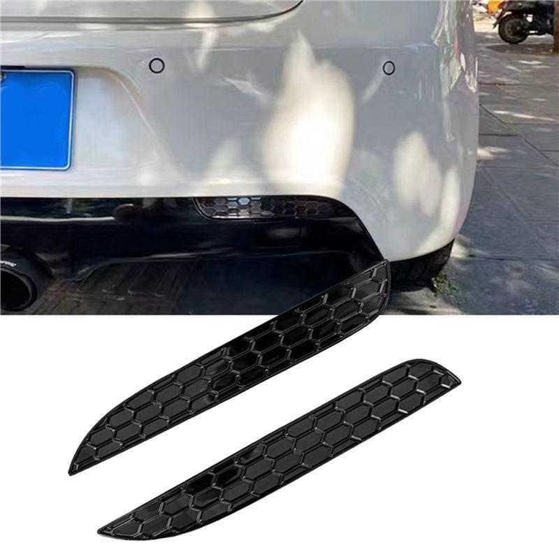 Rear Tail Lamp Fog Lamp Cover Trim Sticker 1 Pair Honeycomb Design For VW Golf 6 R20 Rear Bar Reflector Strip Deflector