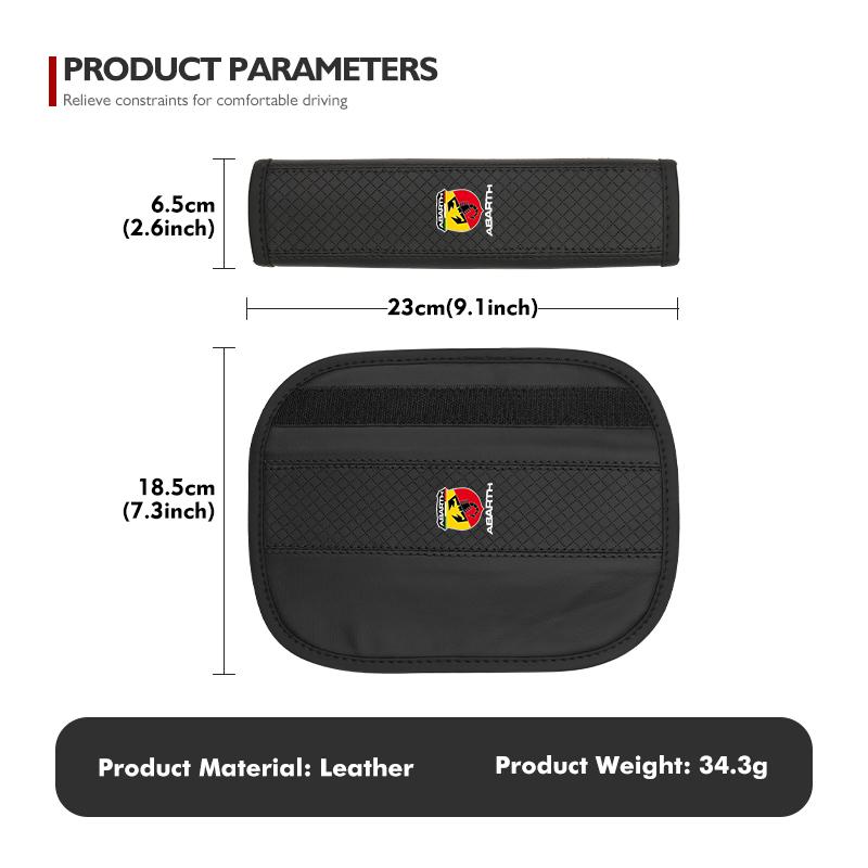 Leather Car Seat Safety Belt Soft Protector Shoulder Strap Pad For Abarth FIAT 500 Ducato Stilo Palio UNO Astra Bravo Tipo