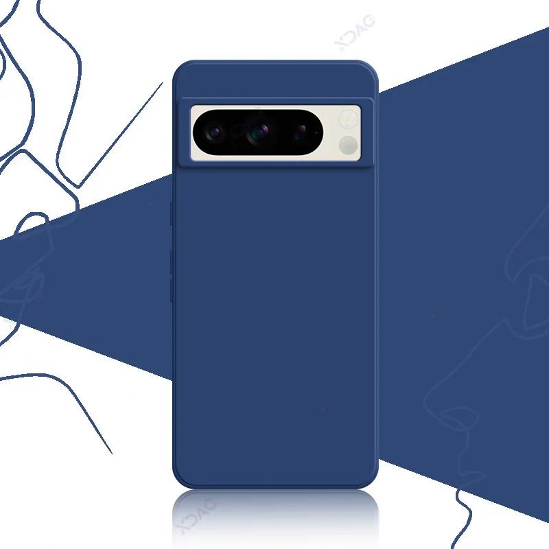 Fundas de Teléfono Lindas para Google Pixel 8 8A Pro 5G Cubierta Trasera Cuadrada de Silicona Líquida Suave Completa de Lujo Google8Pro Pixel8A Bolsa