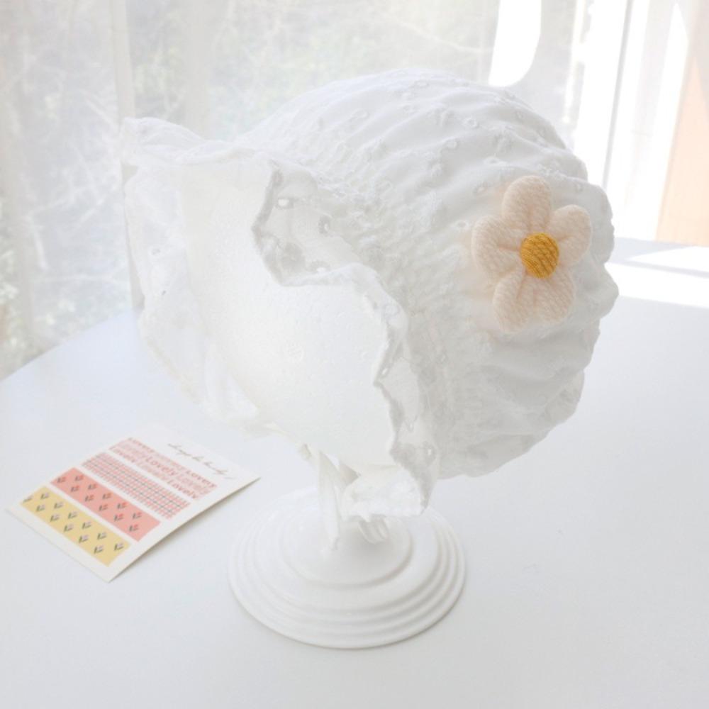 

Кружевная шляпка-боннет с оборками, шляпа от солнца, фетальная шапочка для новорожденного, малыш белый