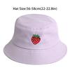 Korean Style Embroidered Strawberry Fisherman Hat Women's Summer Versatile Face Slimming Sun Protection Bucket Hat Trendy