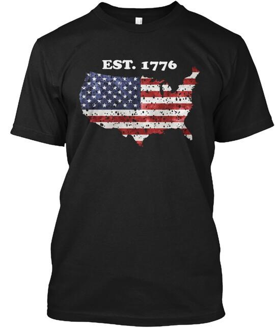 America Est 1776 4th Of July T-Shirt Made in the USA Size S to 5XL M