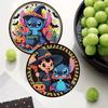 8pcs/Set DIY Lilo & Stitch Diamond Painting Coasters with Holder Anti Slip Wood Coasters Diamond Art Coasters for Adults