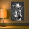 Cross Black and White Animal Canvas Poster for Bedroom or Living Room Wall