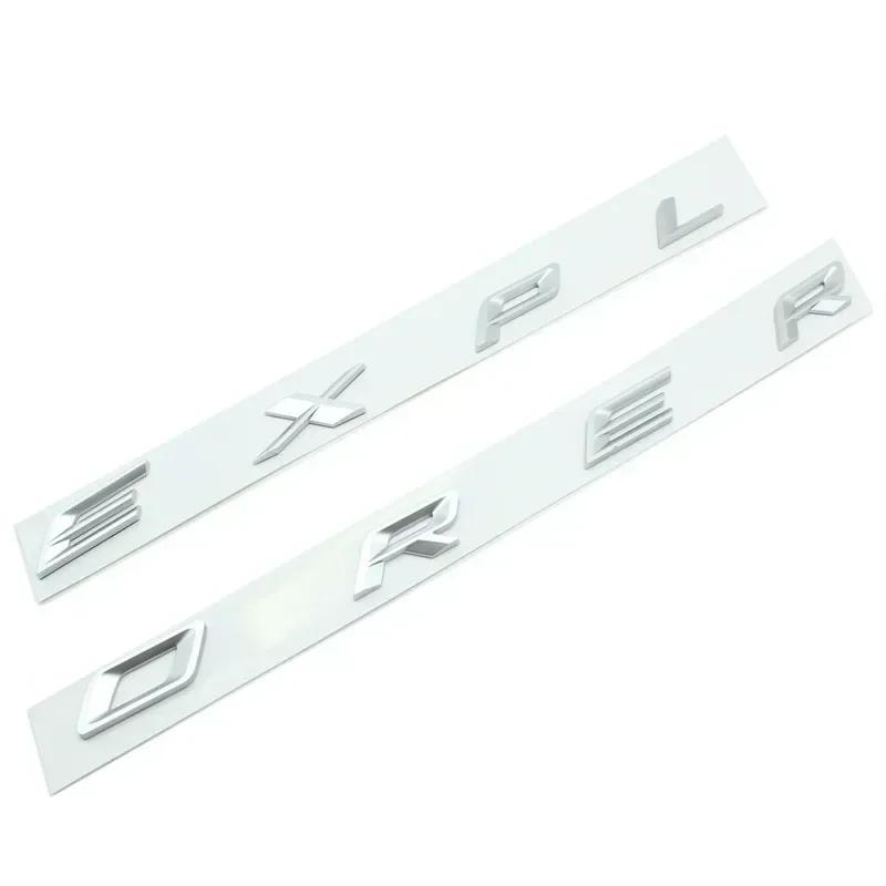 3D ABS Chrome Black Explorer Logo Car Front Hood Emblem Bonnet Letters Badge Sticker For Explorer 2020 2021