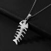 European and American Versatile Fish Bone Pendant Necklace, Simple Casual Style Design, Versatile