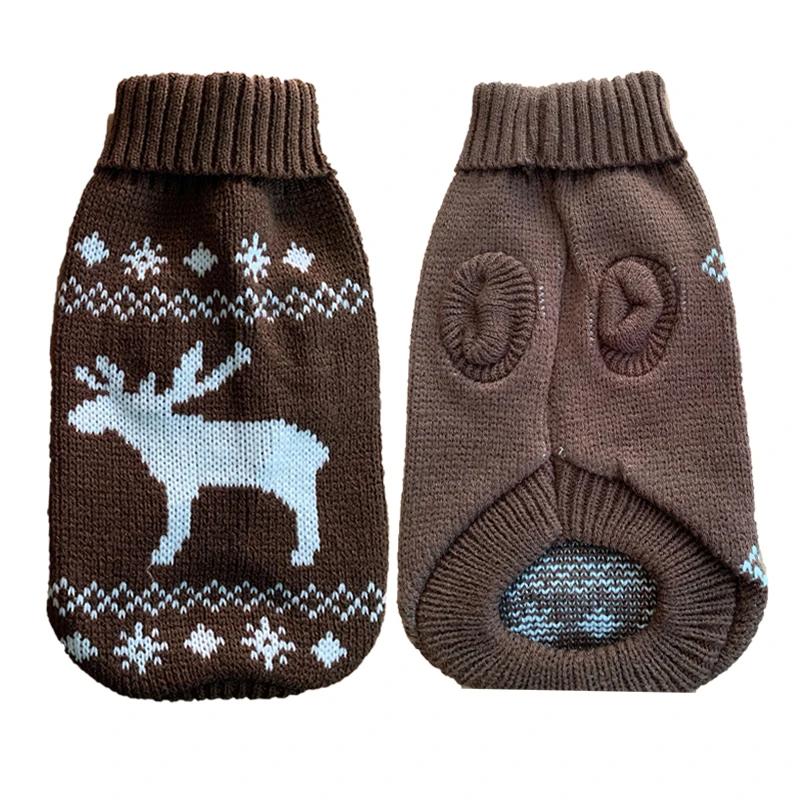 Cute Cartoon Reindeer Sweater for Pets Warm Costume Christmas Dog Sweater Puppy and Cat Jumper Knitwears Winter Dog Clothes