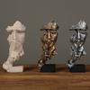 Abstract Statue Resin Desktop Ornaments Sculpture Miniature Figurines Face Character Nordic Art Crafts Office Home