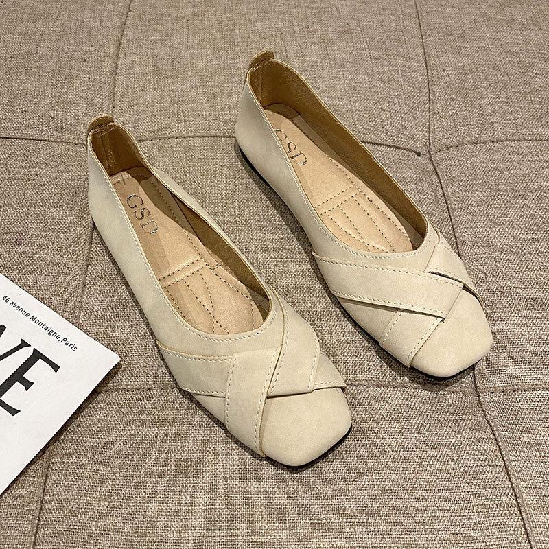 Single shoe girl 2025 new spring and summer fairy style gentle soft-soled flat shoes shallow mouth versatile Doudou shoes woman