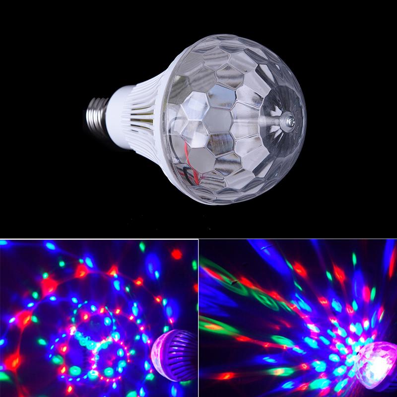 Auto Rotating E27 Crystal Magic Ball DJ Disco Party Light Stage Lighting Effect Bulb Lamp