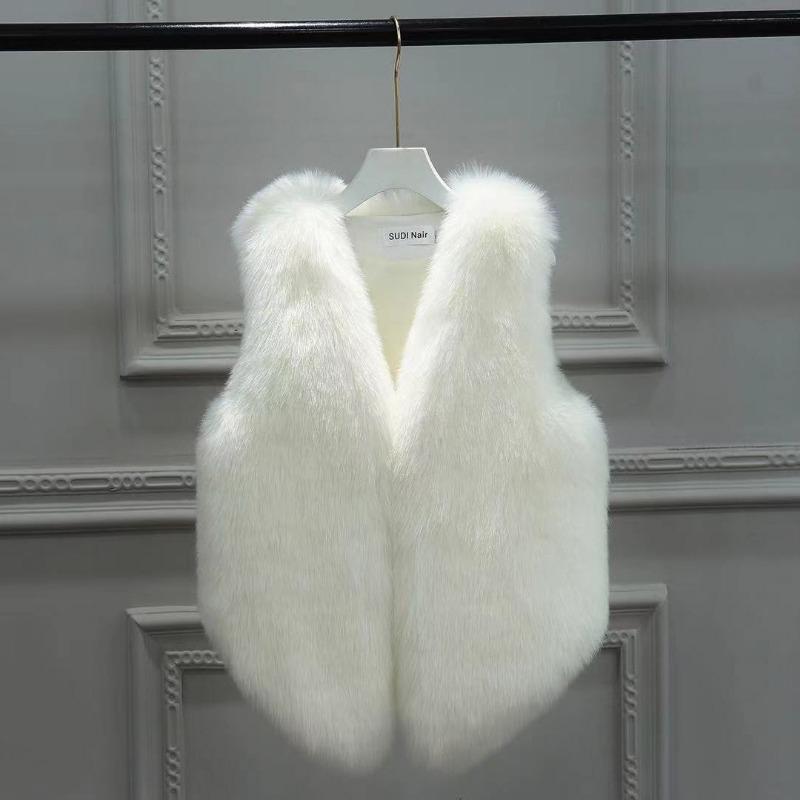 

Новый плюшевый жилет из искусственного меха, облегающий, с коротким ворсом, тонкий S 80-100