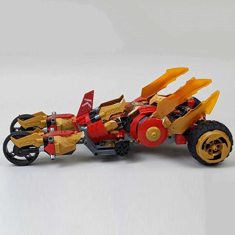 Animated Film Movie Golden Dragon Assault Vehicle Building Blocks Racing Car Assemble Bricks Toys Gift for Kid Adult